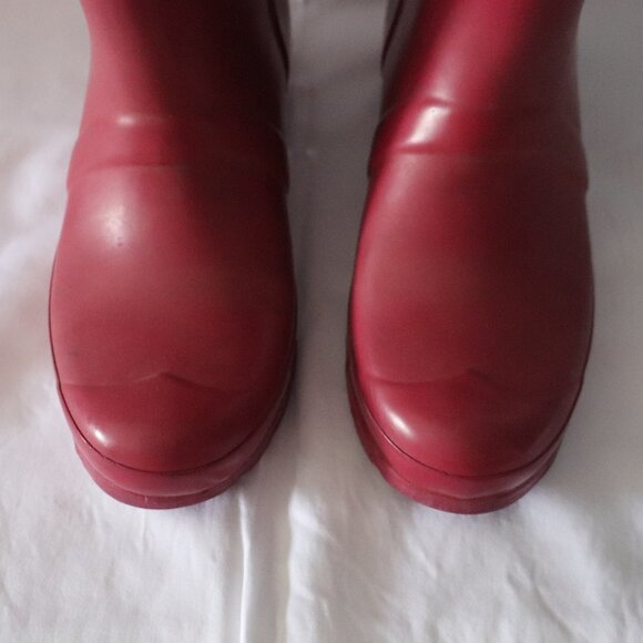 Hunter Original Women's Pink Sz 5/36 Tall Rubber Buckle Outdoor Rain Boots - Picture 5 of 13